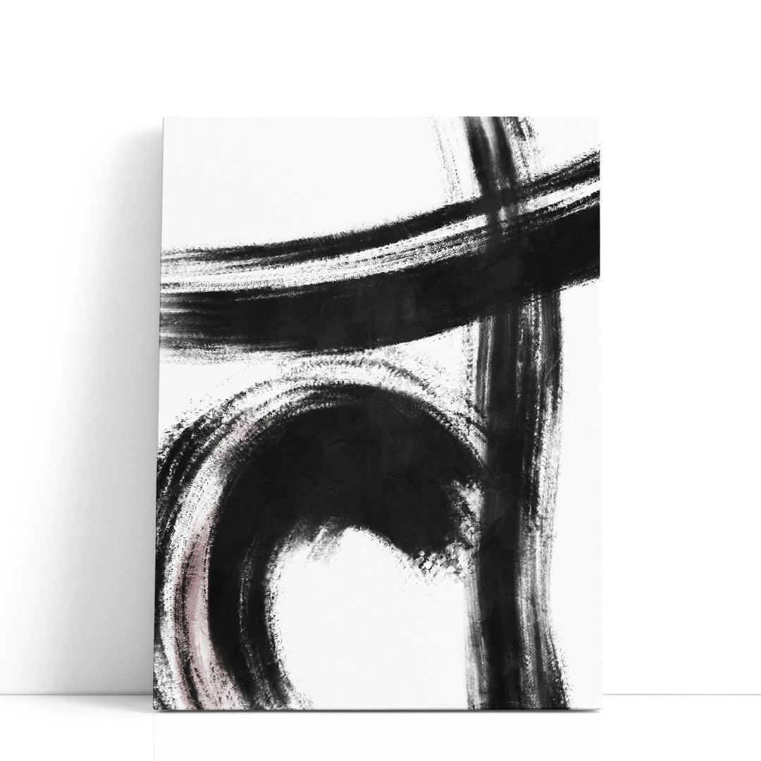 Strokes 1 Black And White - Canvas Print Wall Art