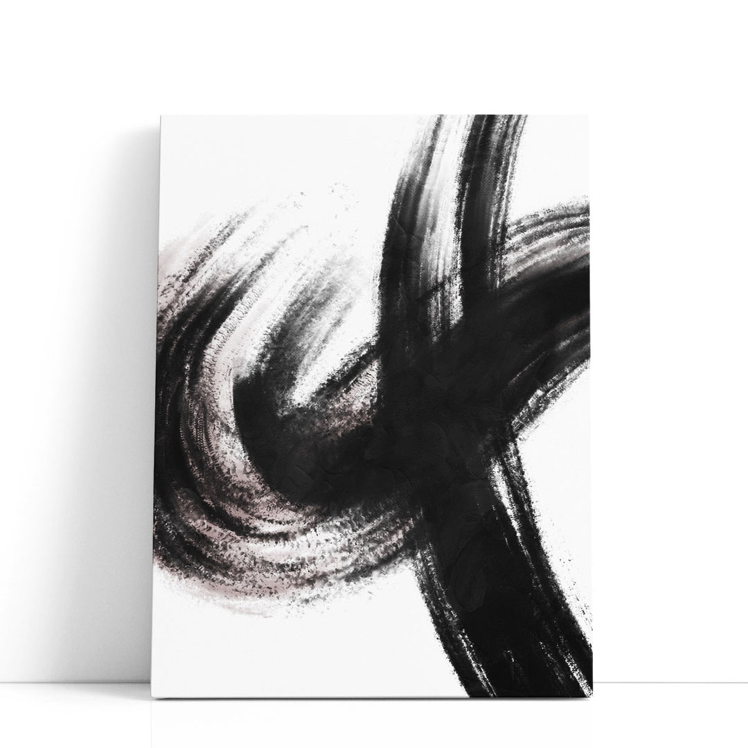 Strokes 2 Black And White - Canvas Print Wall Art