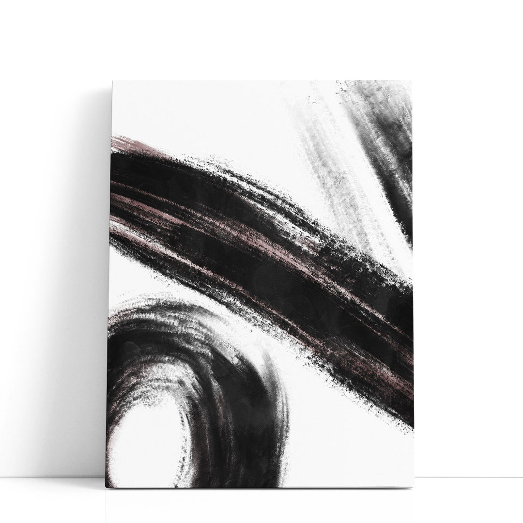 Strokes 3 Black And White - Canvas Print Wall Art