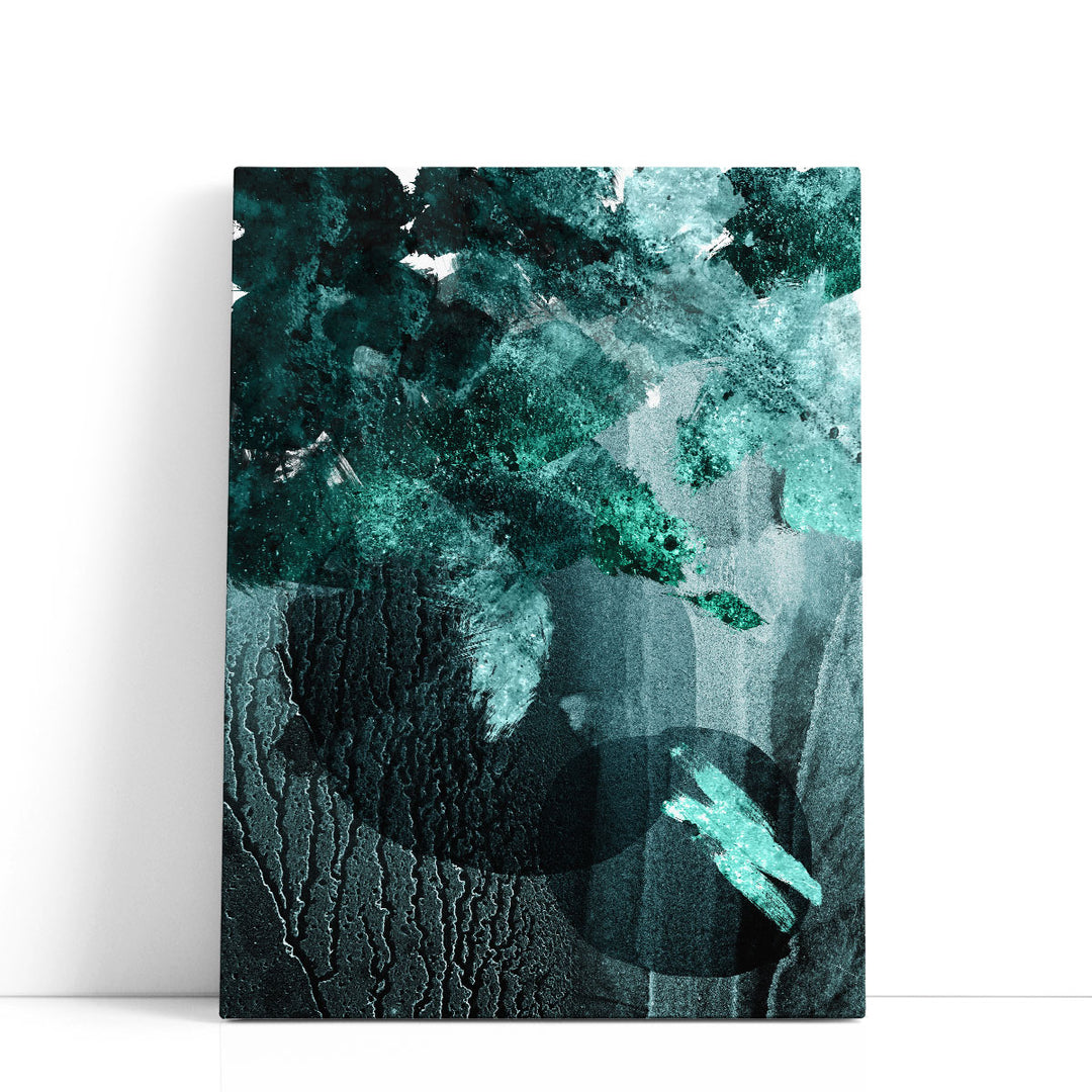 Teal Abstract A - Canvas Print Wall Art