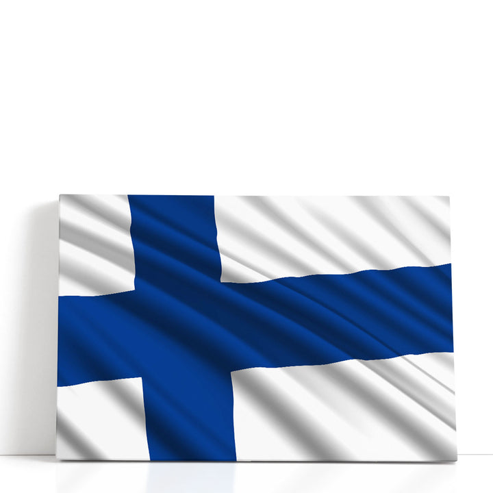 Finland Flag Waving - Canvas Print Wall Art