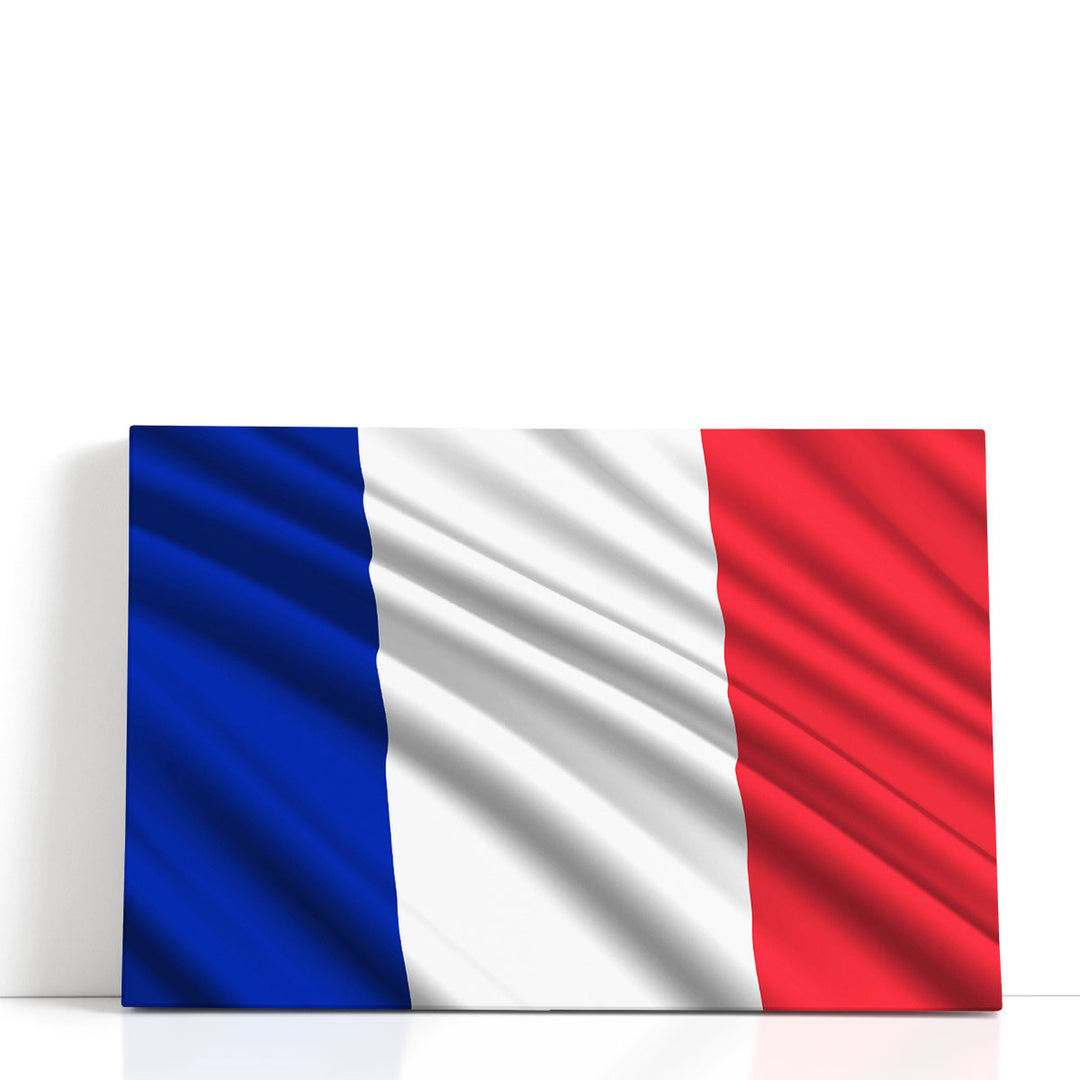 France Flag Waving - Canvas Print Wall Art