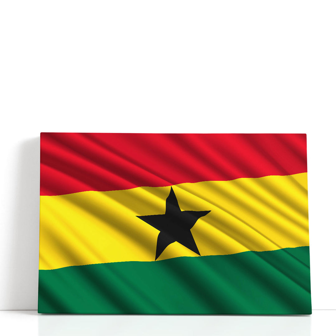 Ghana Flag Waving - Canvas Print Wall Art