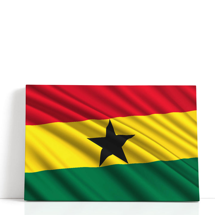 Ghana Flag Waving - Canvas Print Wall Art