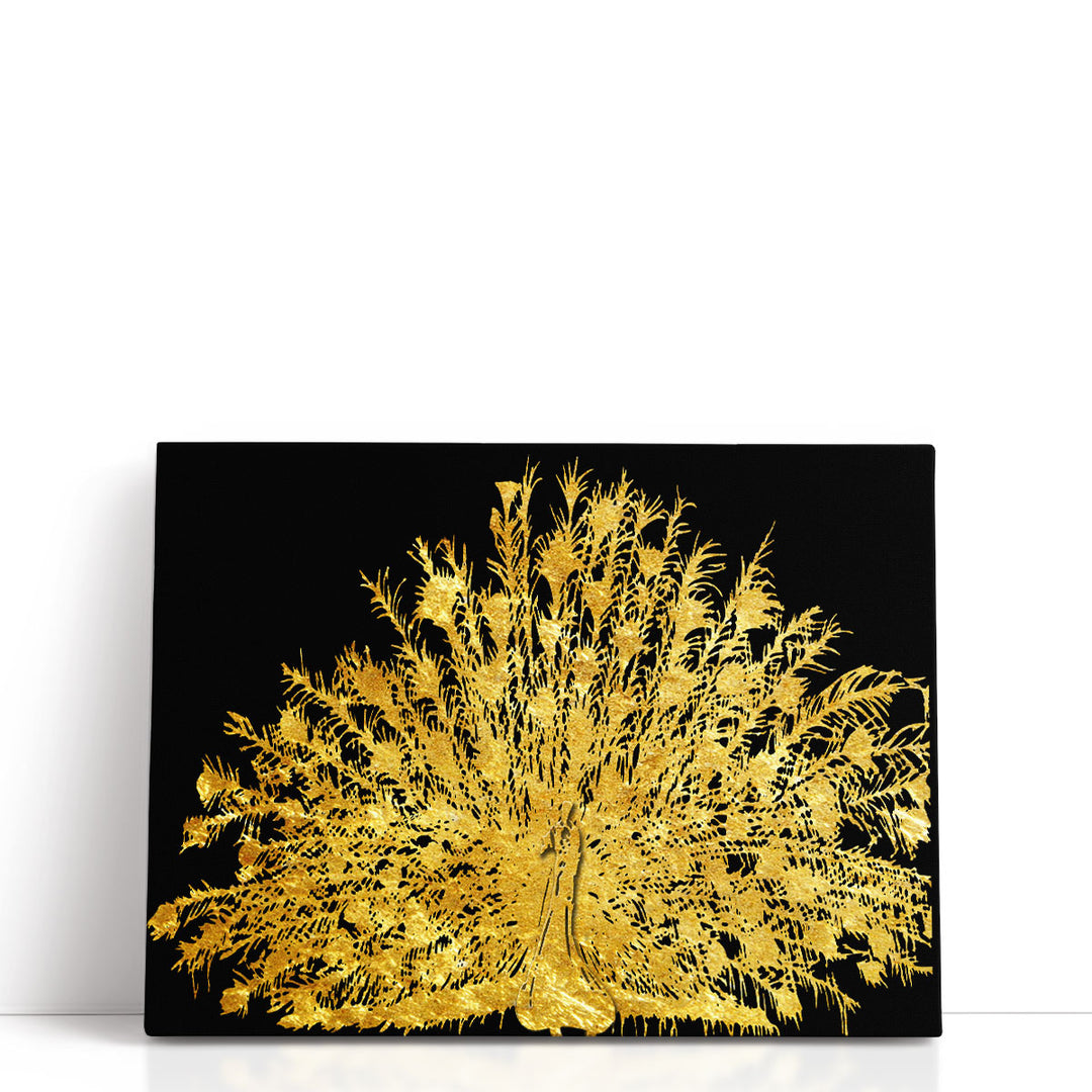 Golden Peacock 4 - Canvas Print Wall Art