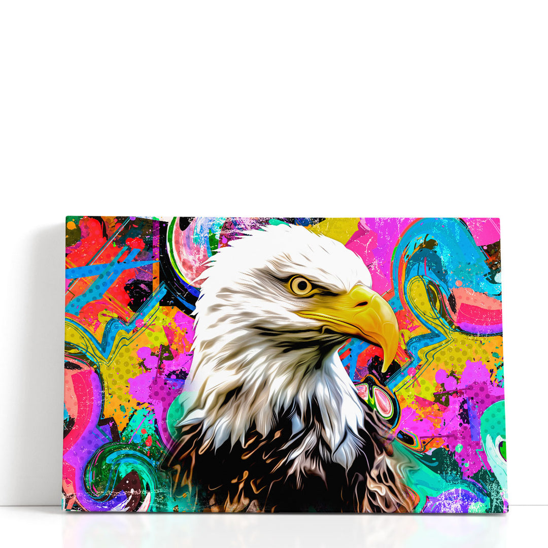 Eagle Face on a Pop Art - Canvas Print Wall Art