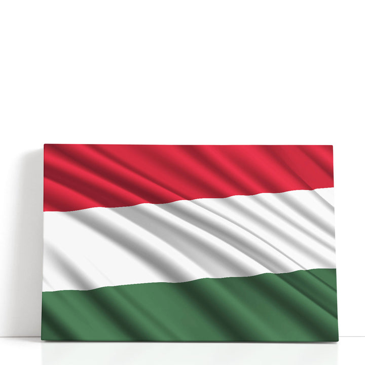 Hungary Flag Waving - Canvas Print Wall Art
