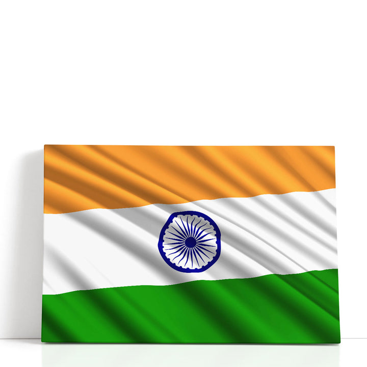 India Flag Waving - Canvas Print Wall Art