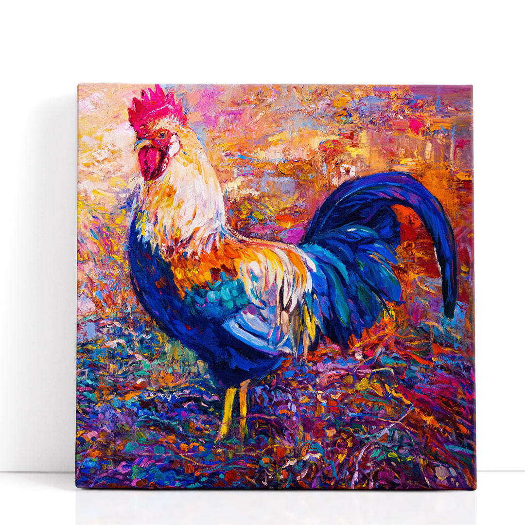 Rooster Oil Painting - Canvas Print Wall Art