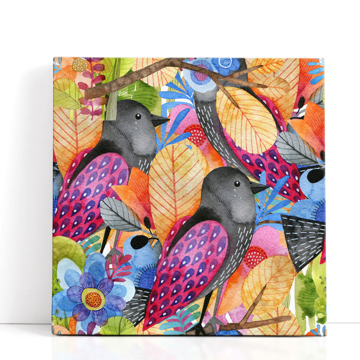Wildflowers and Birds - Canvas Print Wall Art