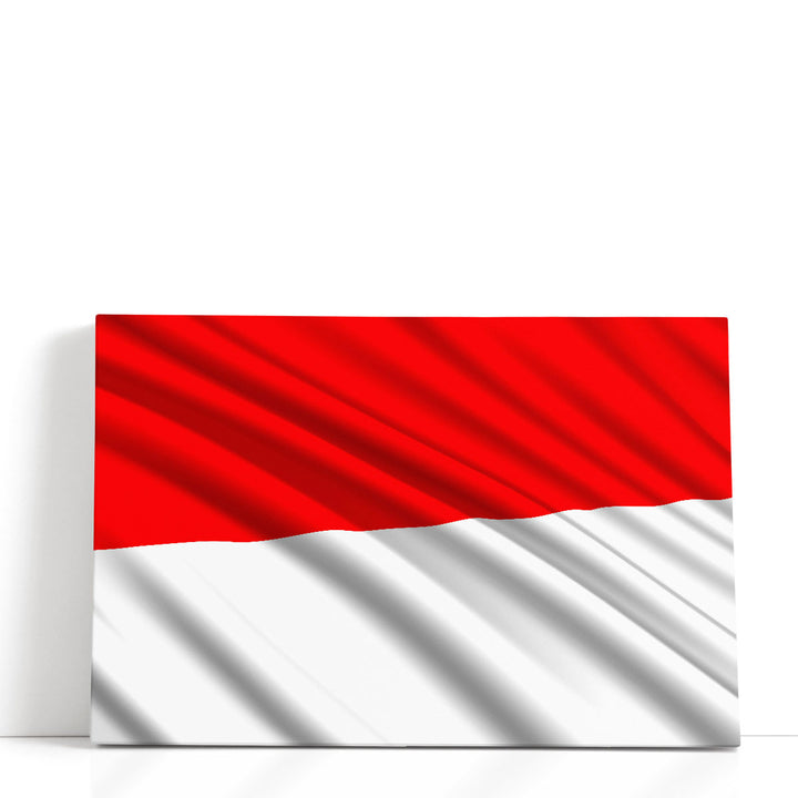 Indonesia Flag Waving - Canvas Print Wall Art