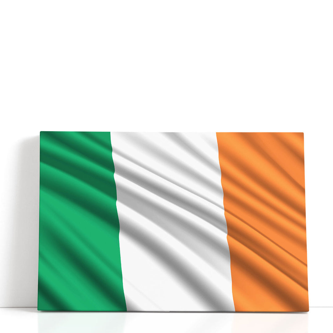 Ireland Flag Waving - Canvas Print Wall Art