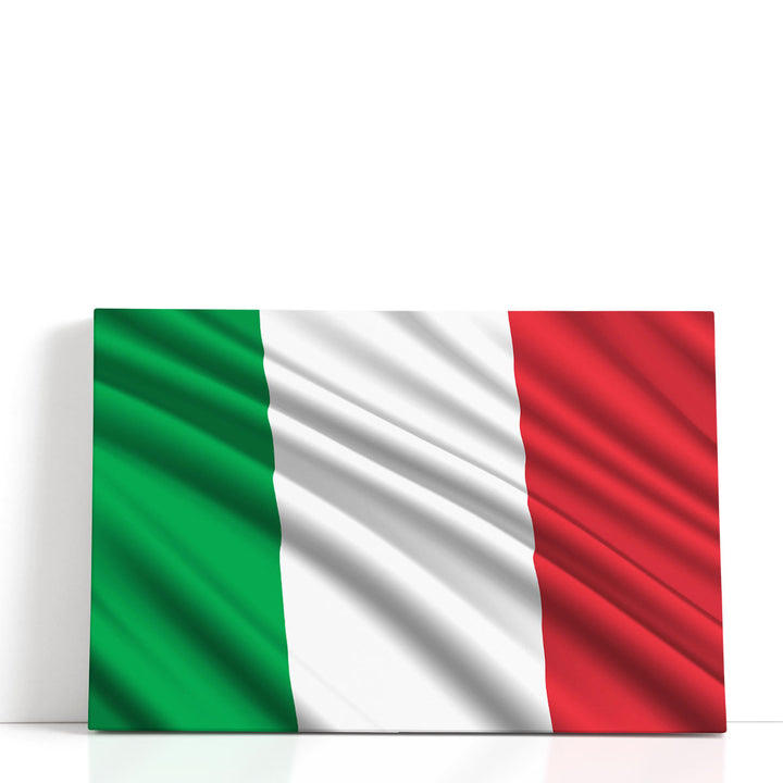 Italy Flag Waving - Canvas Print Wall Art