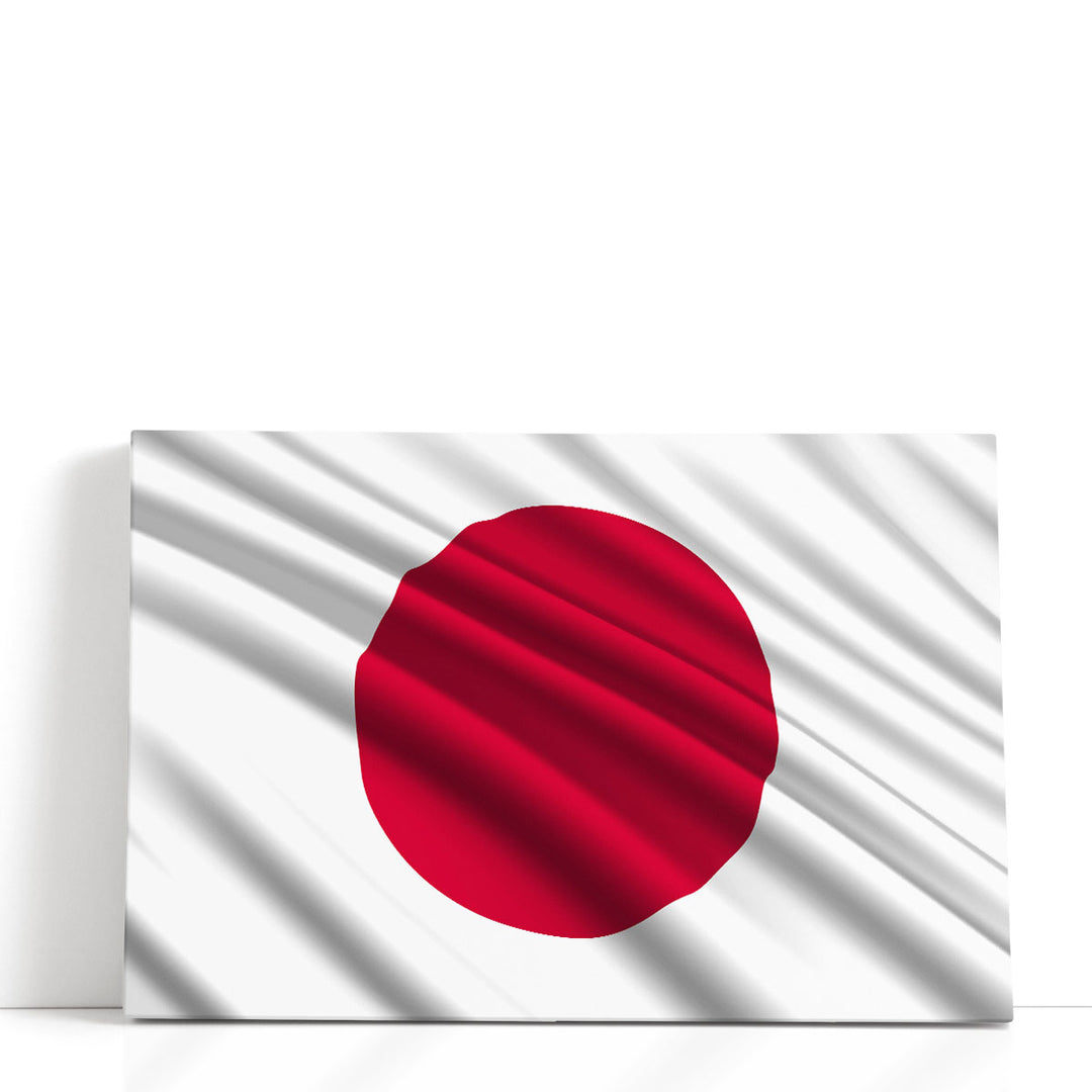 Japan Flag Waving - Canvas Print Wall Art