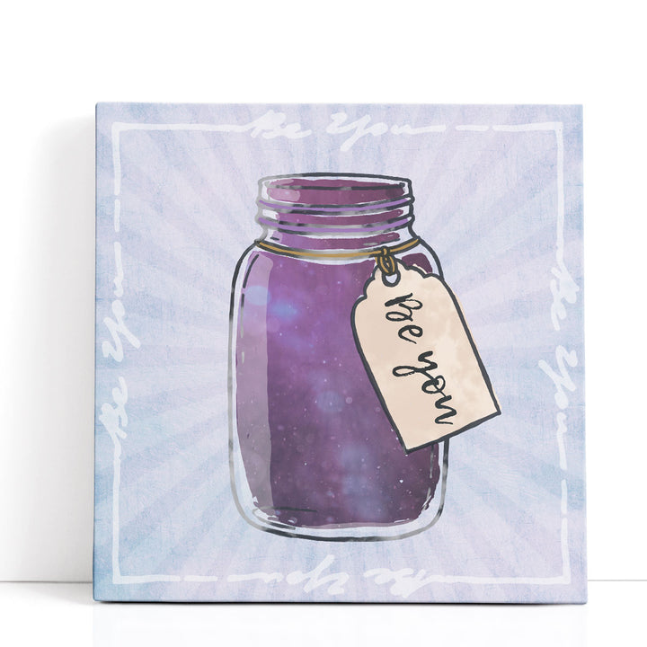 Purple Mason Jar Wall Decor – vibrant silhouette art