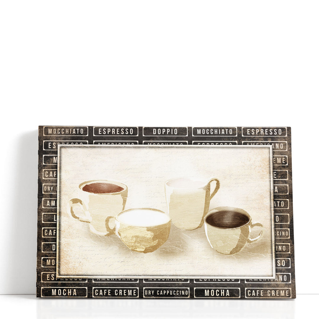 Sepia coffee cup canvas art
