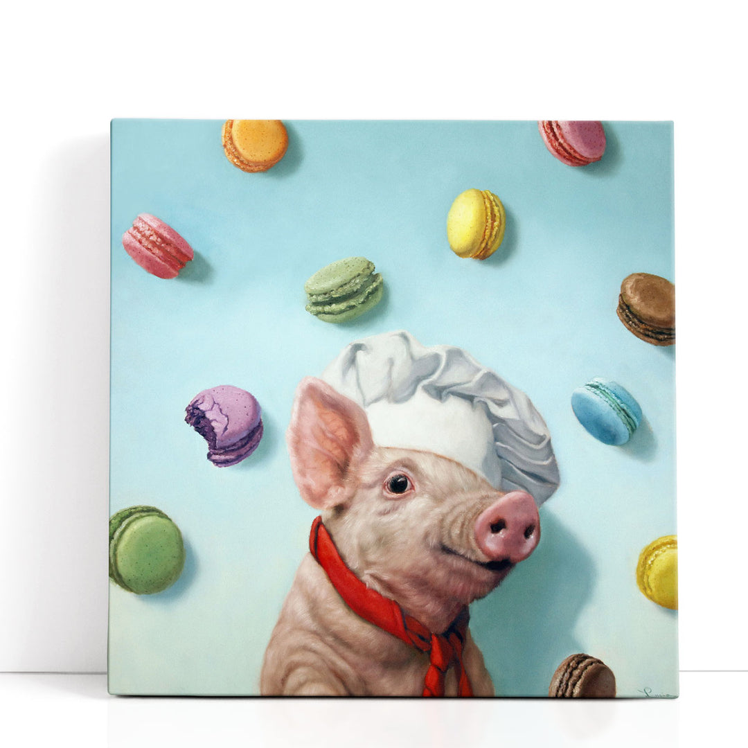 Colorful Funny Animal Prints – piglet dessert scene
