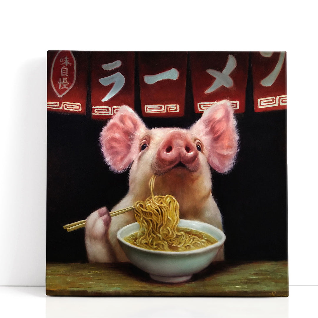 animal art prints – pig and noodle illustration