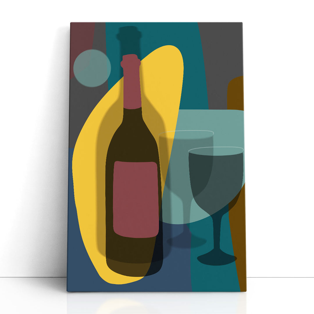 abstract wall art – bold yellow and blue