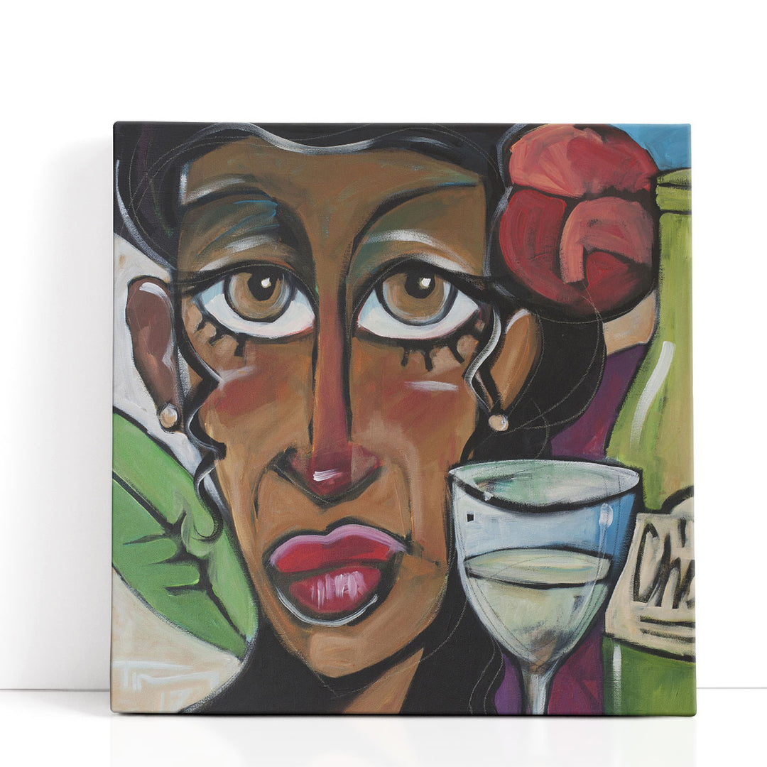 Wine Canvas Art – abstract wine glass silhouettes