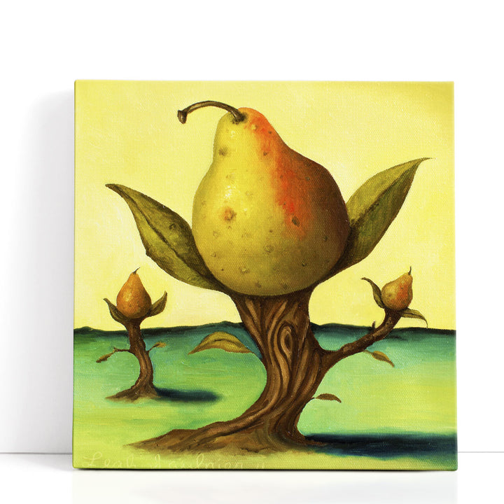 Surreal Fruit Wall Art – floating pear composition