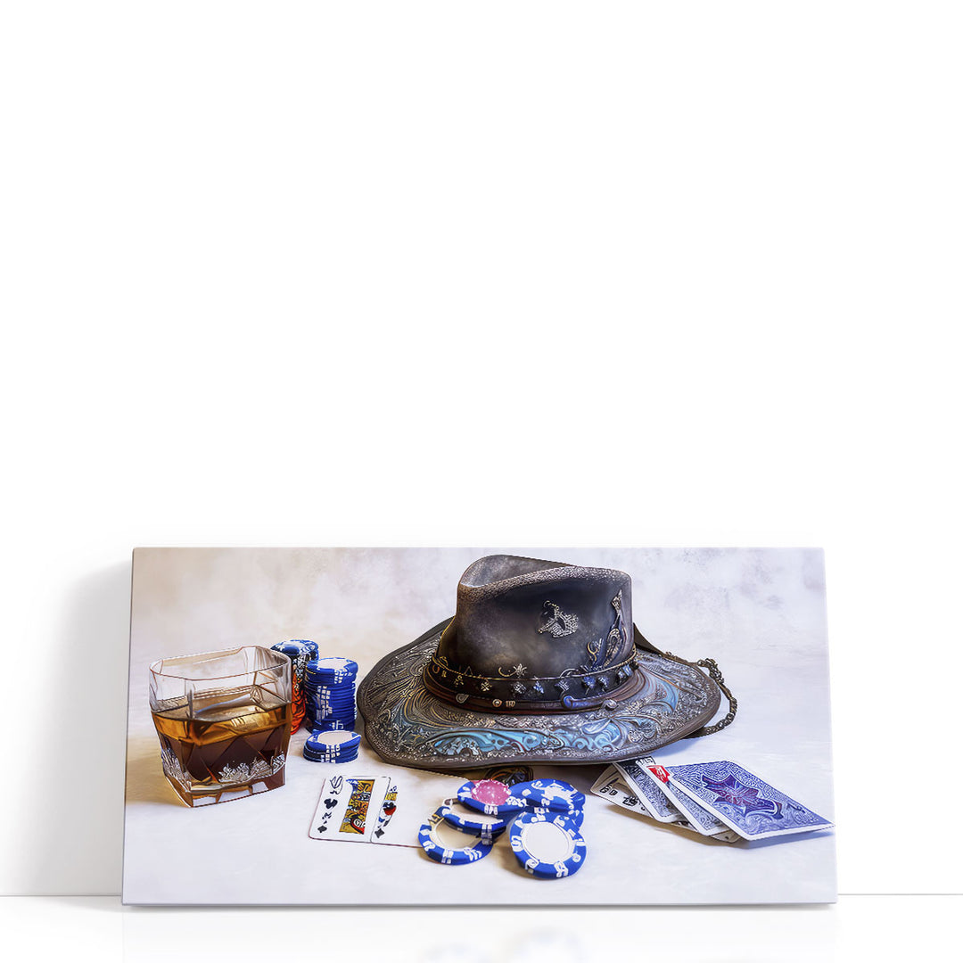 Poker Table Still Life - Canvas Print Wall Art