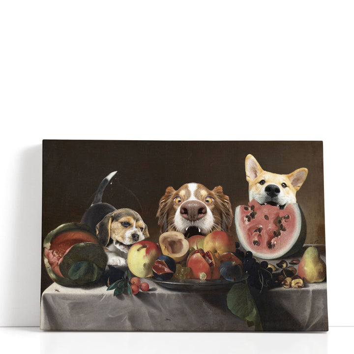 Still Life With Fruit And Caraf -  Pensionante Del Saraceni - Redux - Canvas Print Wall Art