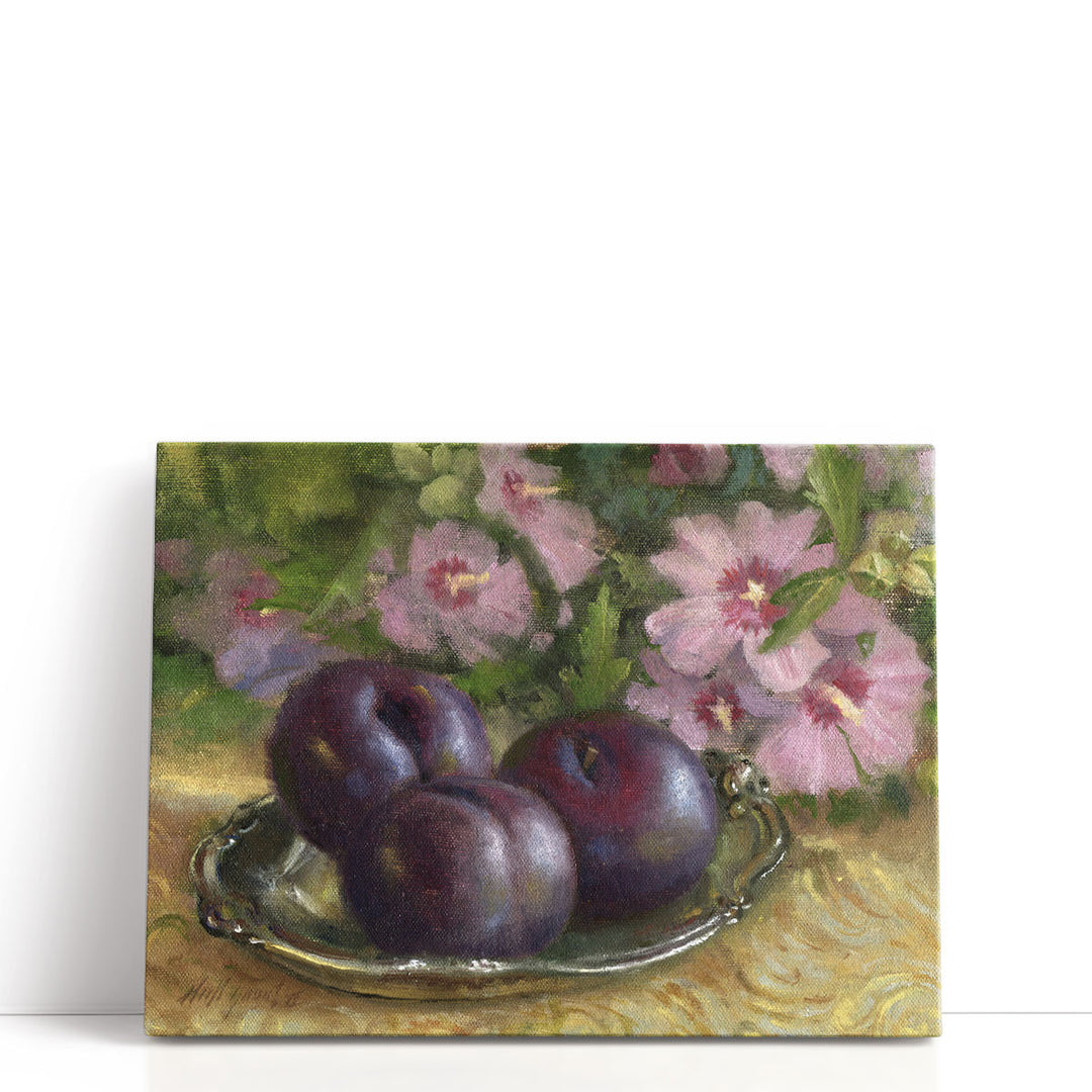 fruit wall art – pink and purple floral