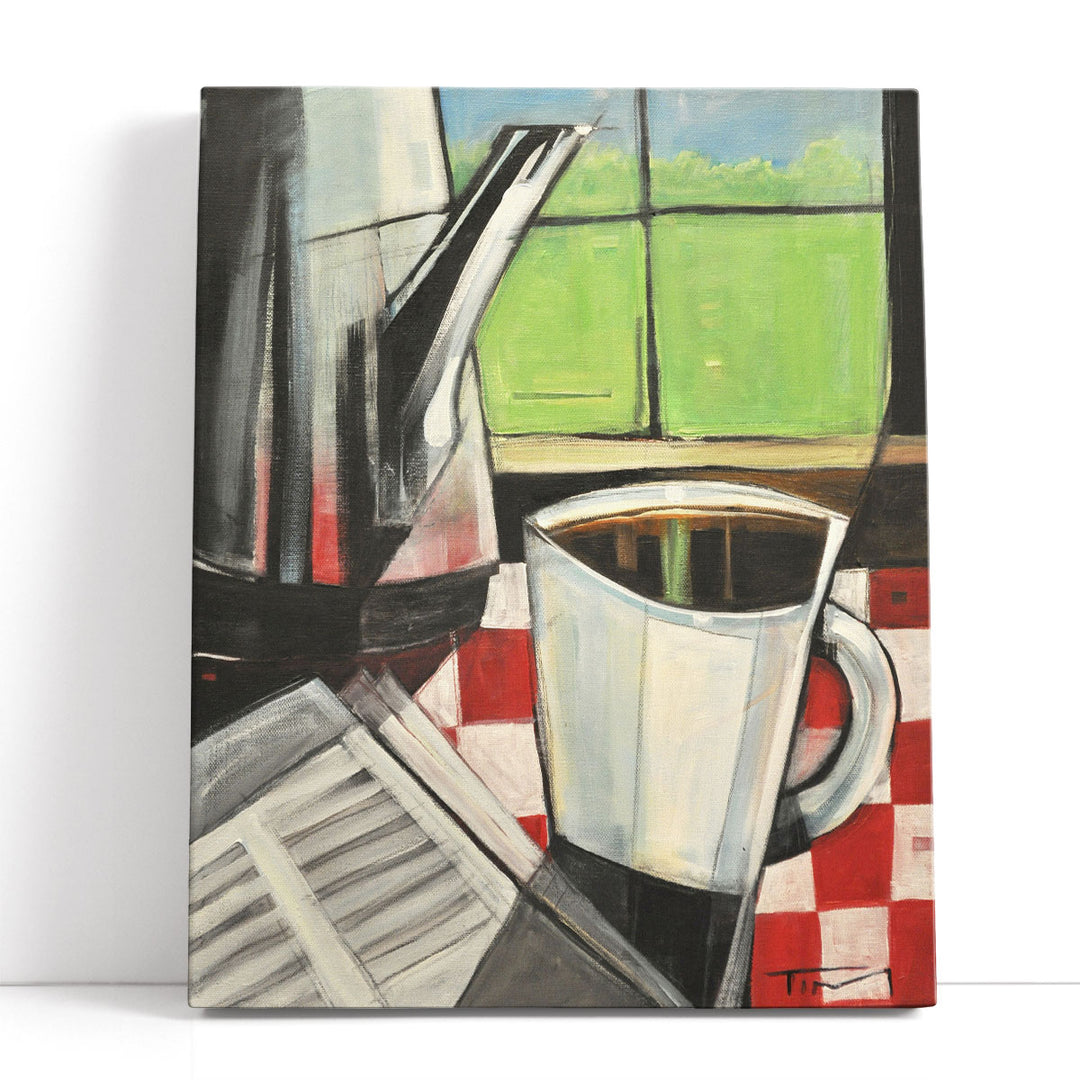 Coffee Canvas Art – abstract steam silhouette