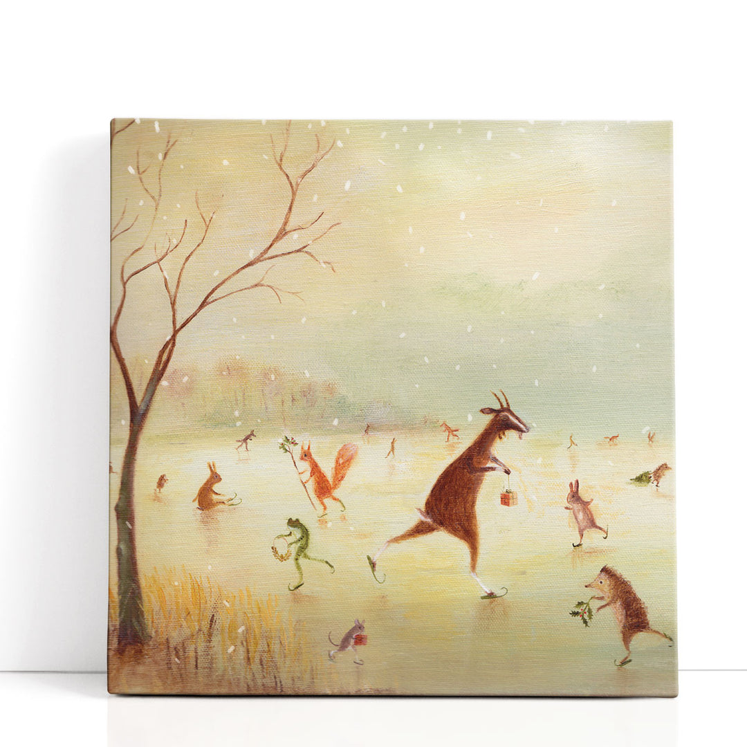 The Winter Skaters - Canvas Print Wall Art