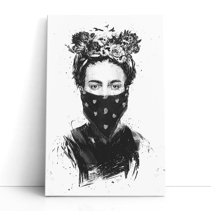 Rebel Girl Black and White - Canvas Print Wall Art