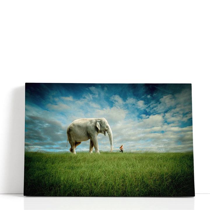 Elephant Follow Me - Canvas Print Wall Art