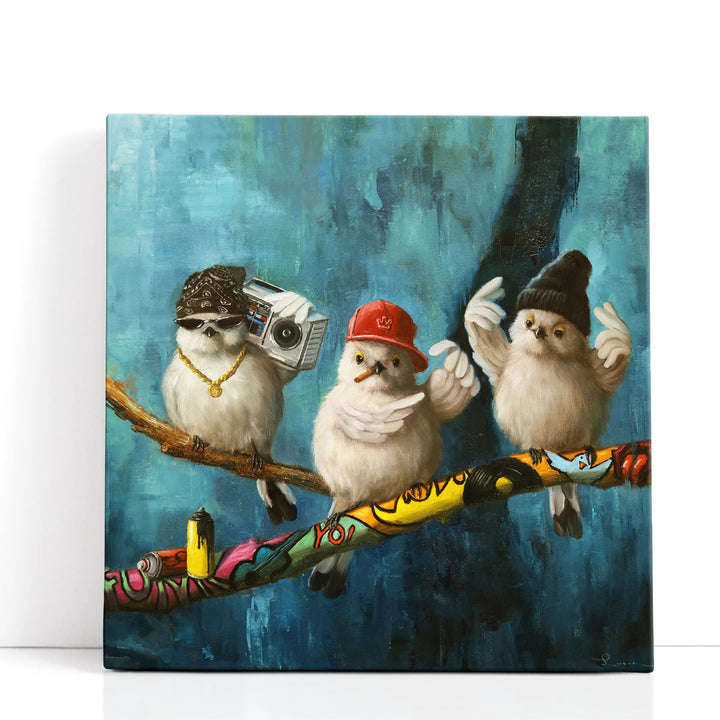 Birdz in da Hood 2 - Canvas Print Wall Art