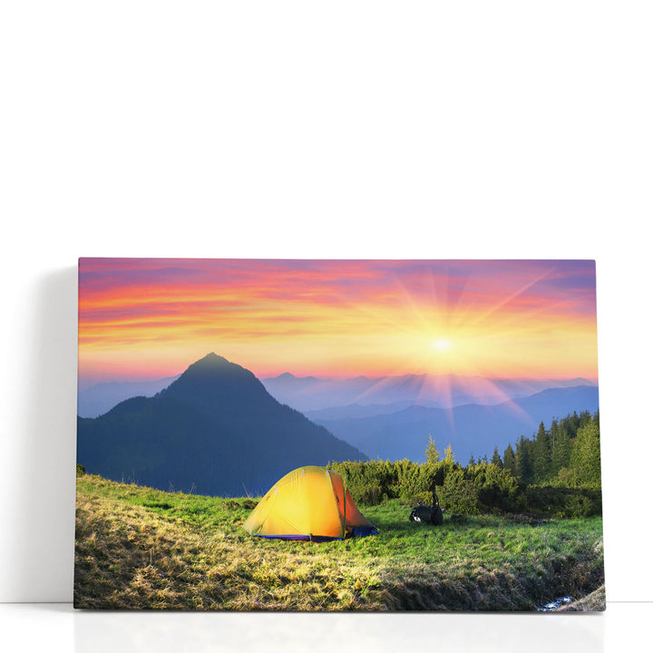 Marmarosh mountain wall decor with morning sunlight