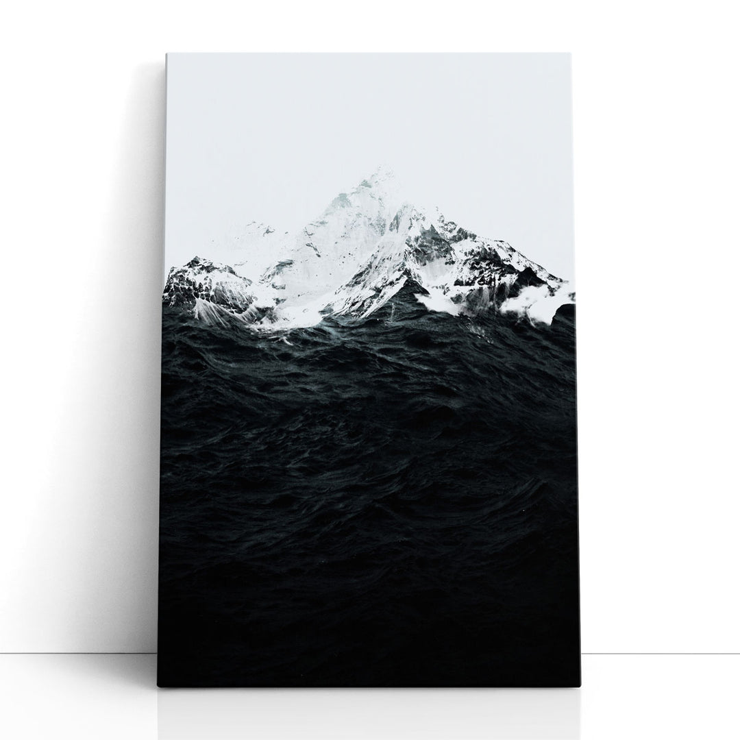 Those Waves Were Like Mountains Black and White - Canvas Print Wall Art
