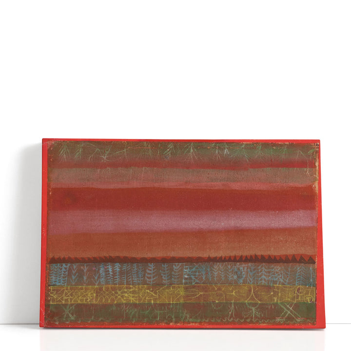 abstract wall art vibrant red brushstrokes