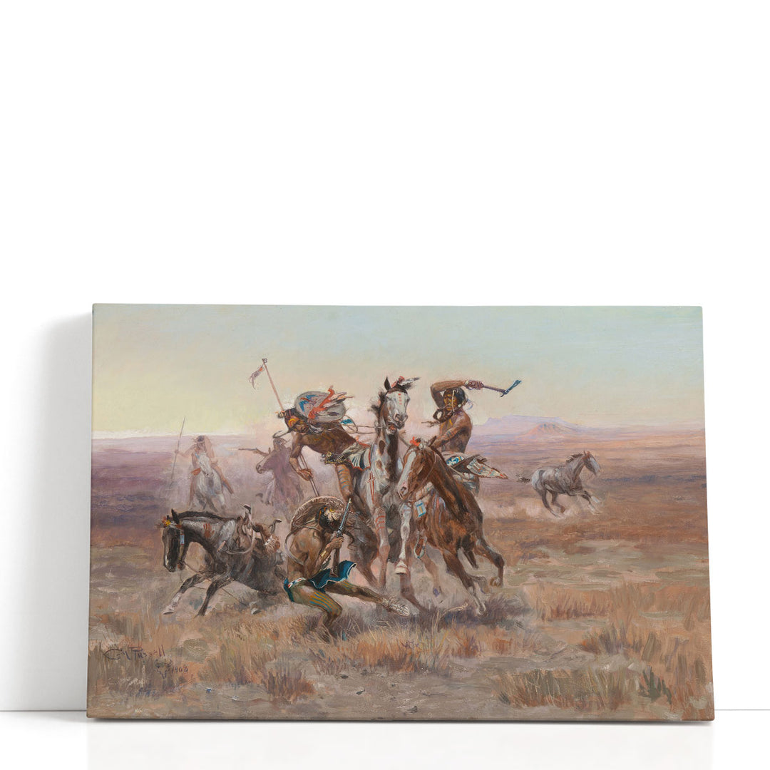 When Blackfeet and Sioux Meet, 1908 - Canvas Print Wall Art