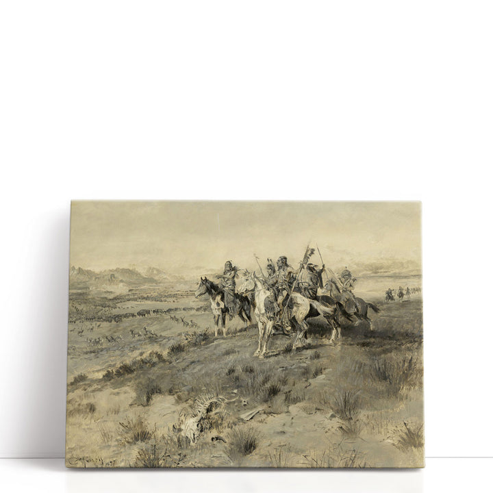 Before The White Man Came, Indian Game Hunt, 1897 - Canvas Print Wall Art