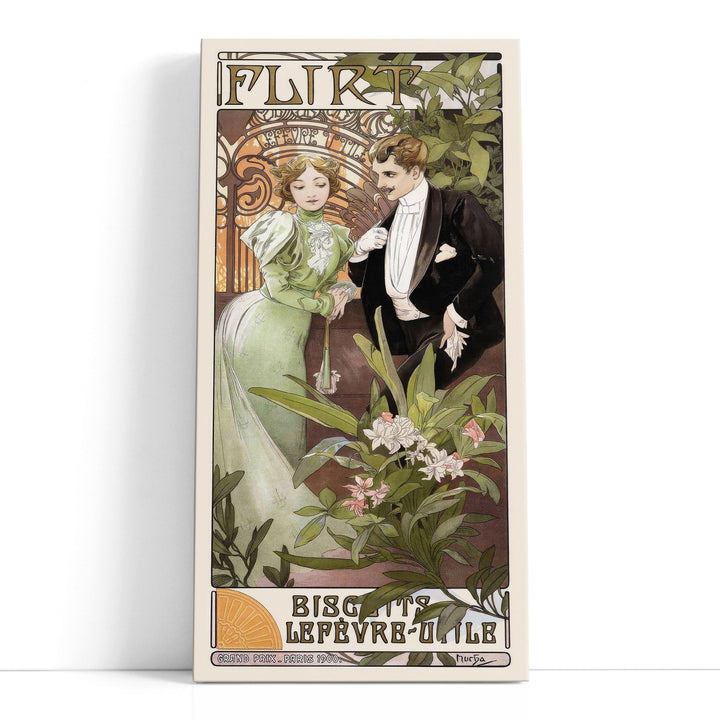 Flirt Alphonse Mucha -  Canvas Print Wall Art