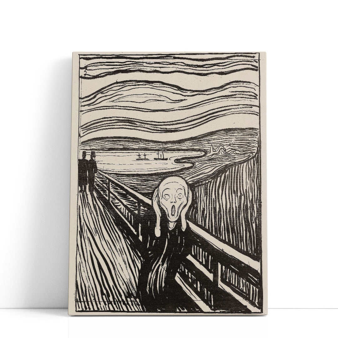 The Scream, 1895, Black and White - Canvas Print Wall Art