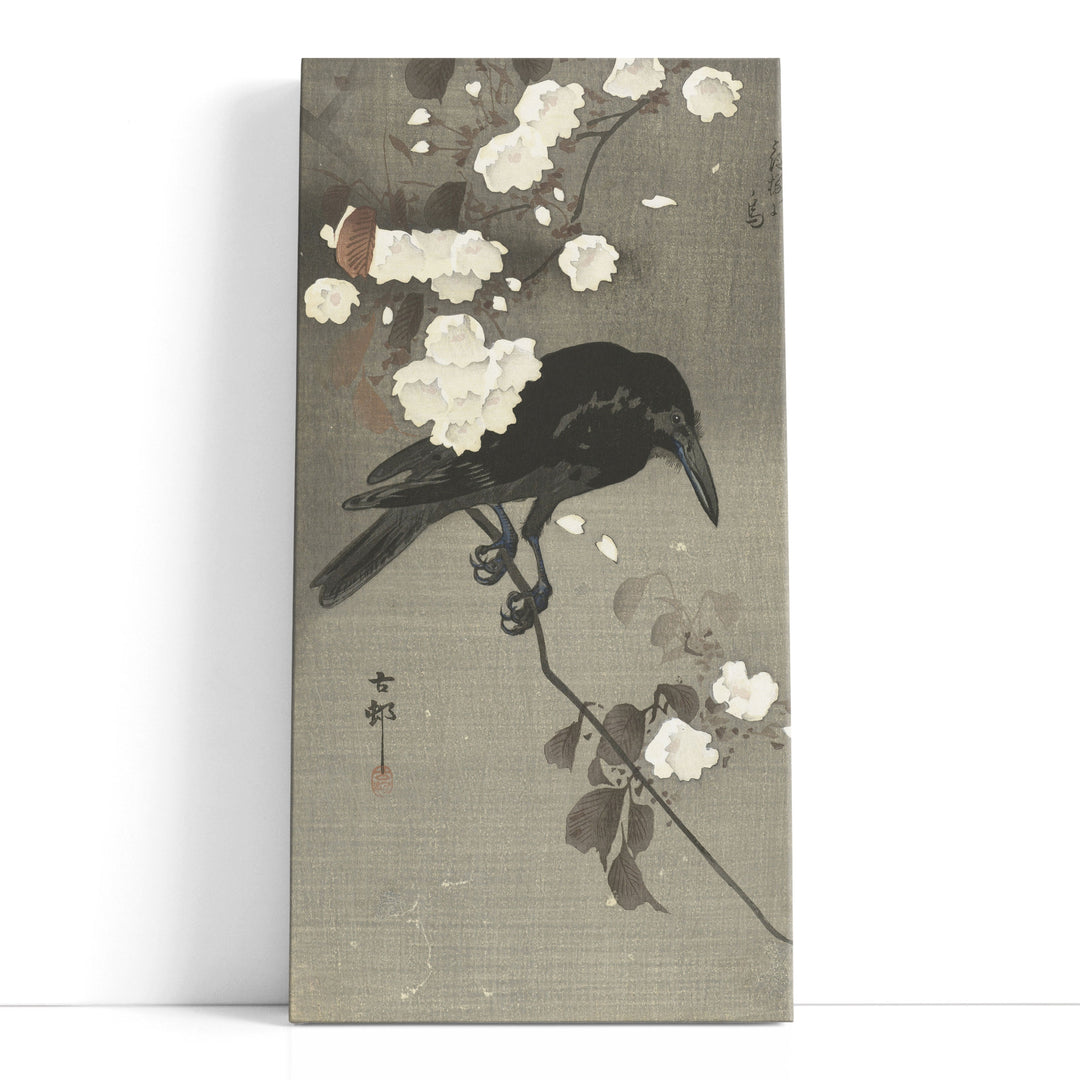 Crow with Cherry Blossom, 1900 - 1930 - Canvas Print Wall Art