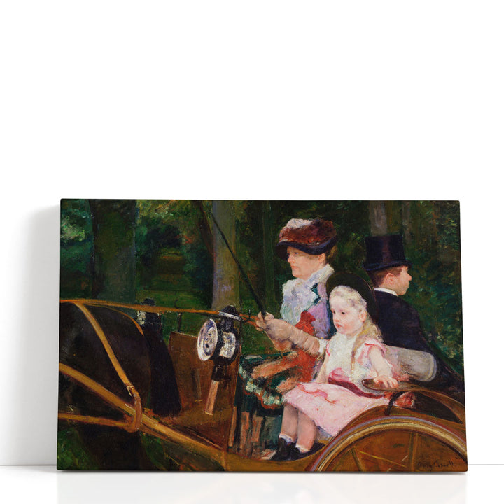 A Woman and a Girl Driving - Canvas Print Wall Art