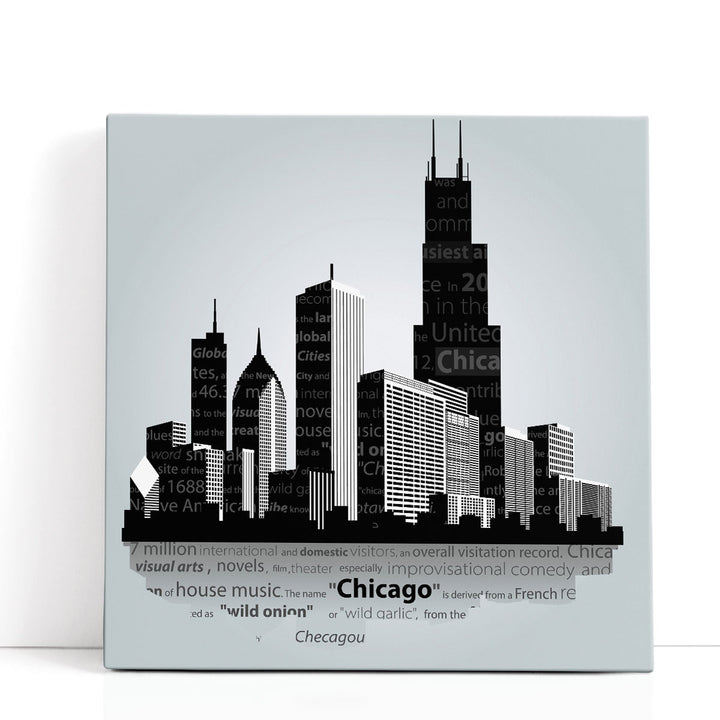 Chicago, City Skyline - Canvas Print Wall Art