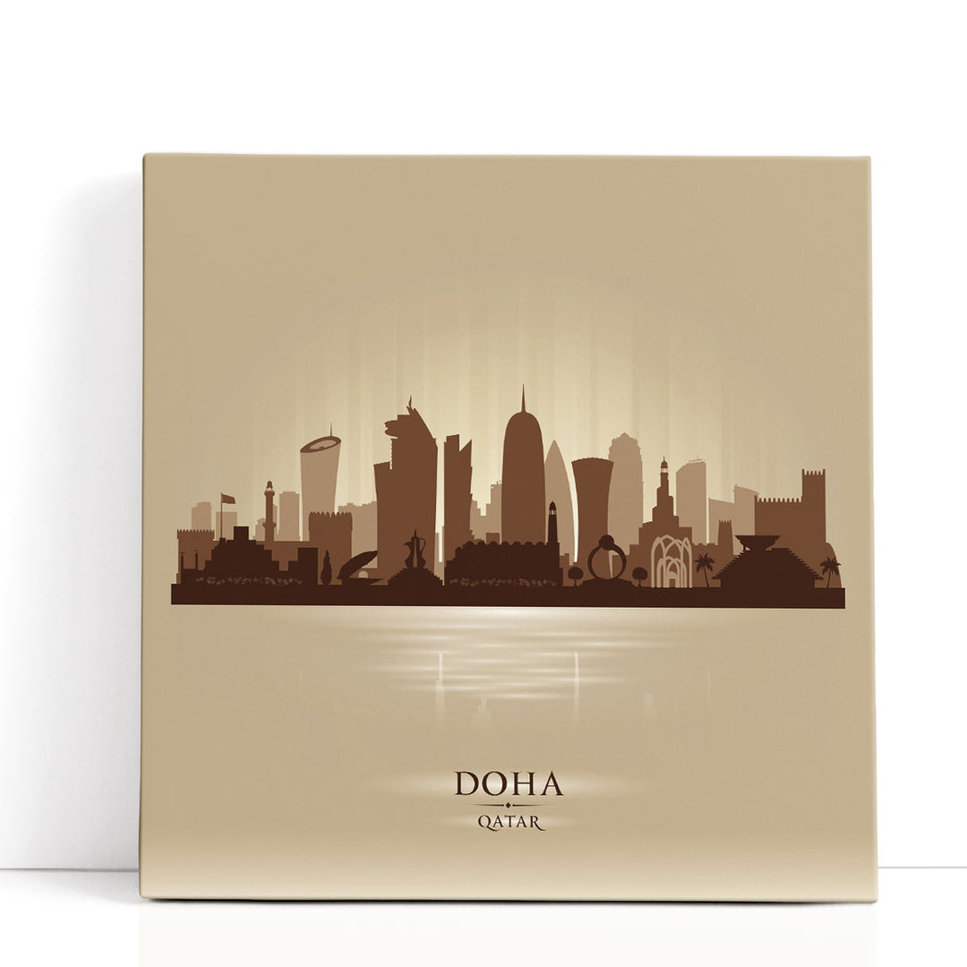 Doha, Qatar, City Skyline - Canvas Print Wall Art