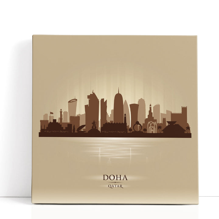 Doha, Qatar, City Skyline - Canvas Print Wall Art
