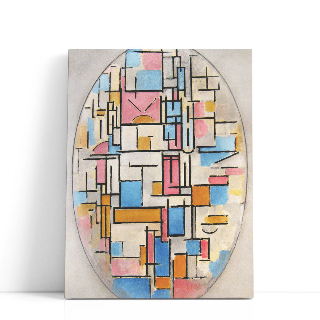 Composition in Oval with Color Planes 1 - Canvas Print Wall Art