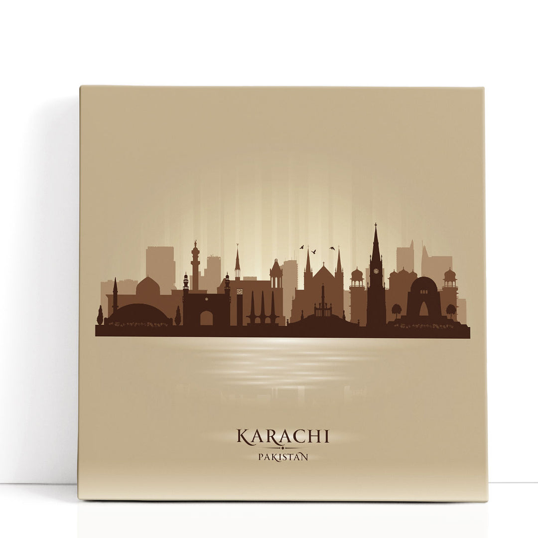Karachi, Pakistan, City Skyline - Canvas Print Wall Art