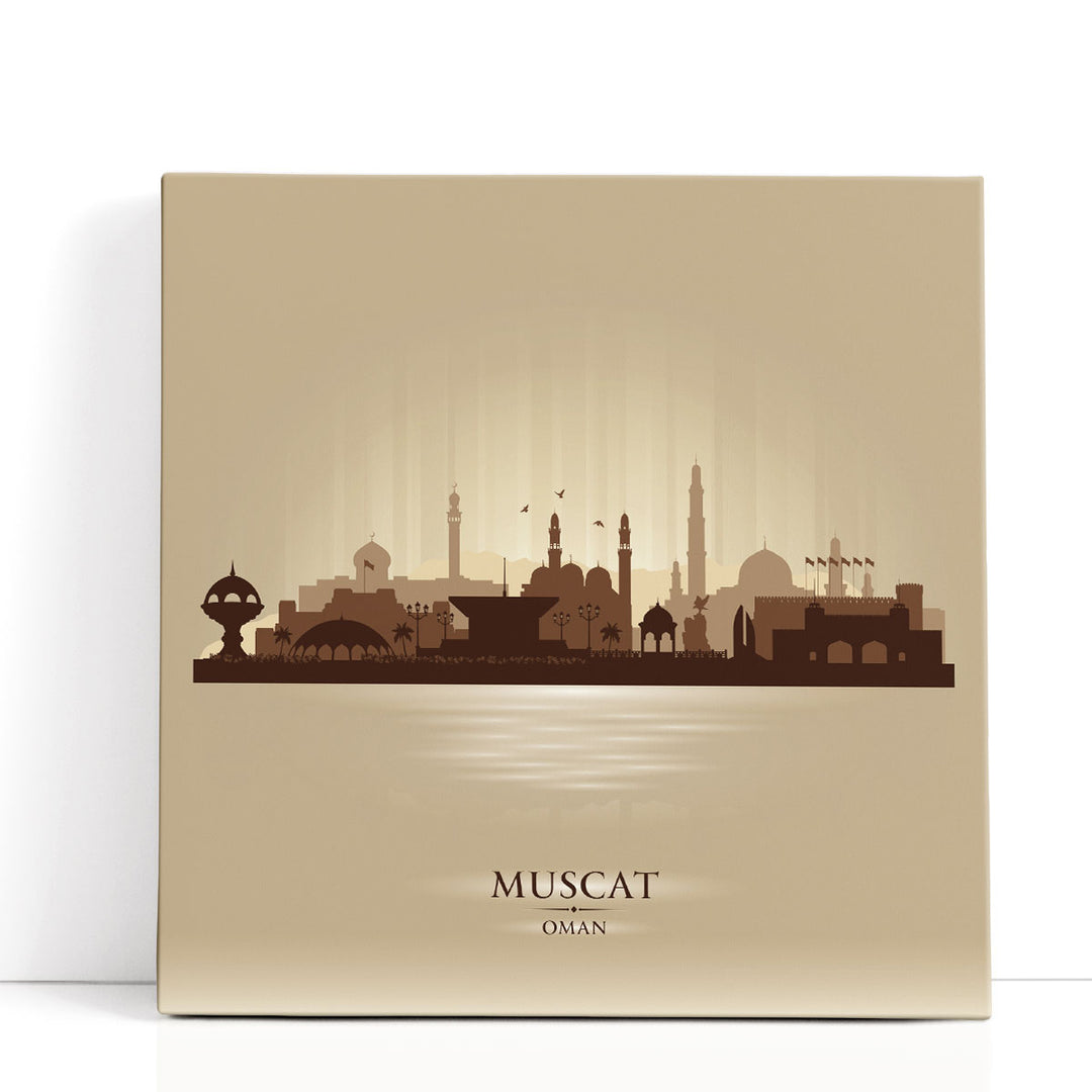 Muscat, Oman City Skyline - Canvas Print Wall Art