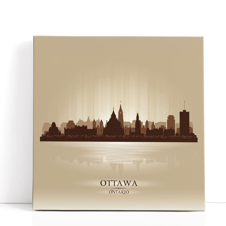 Ottawa Ontario, City Skyline Neutral - Canvas Print Wall Art