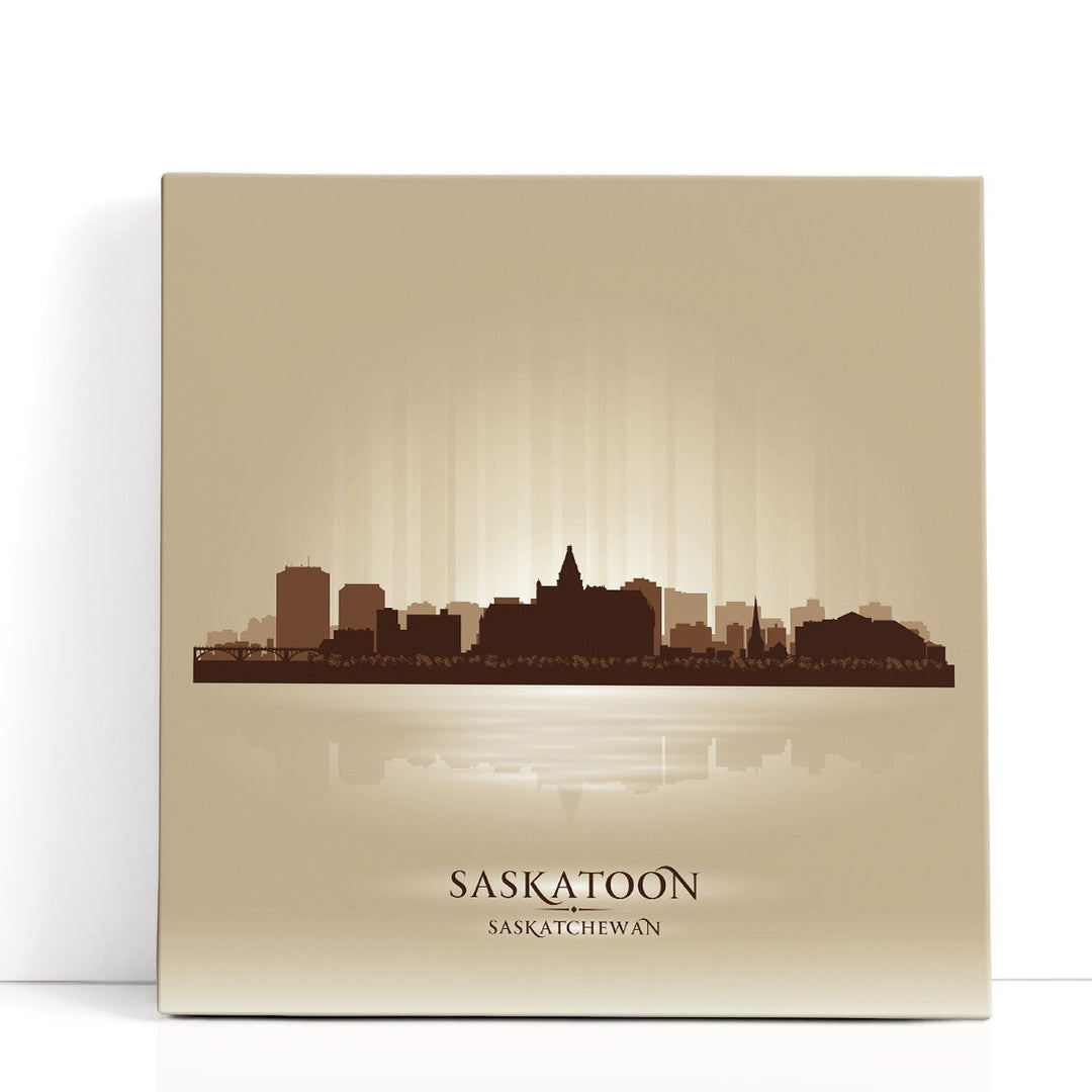 Saskatoon Saskatchewan, City Skyline - Canvas Print Wall Art
